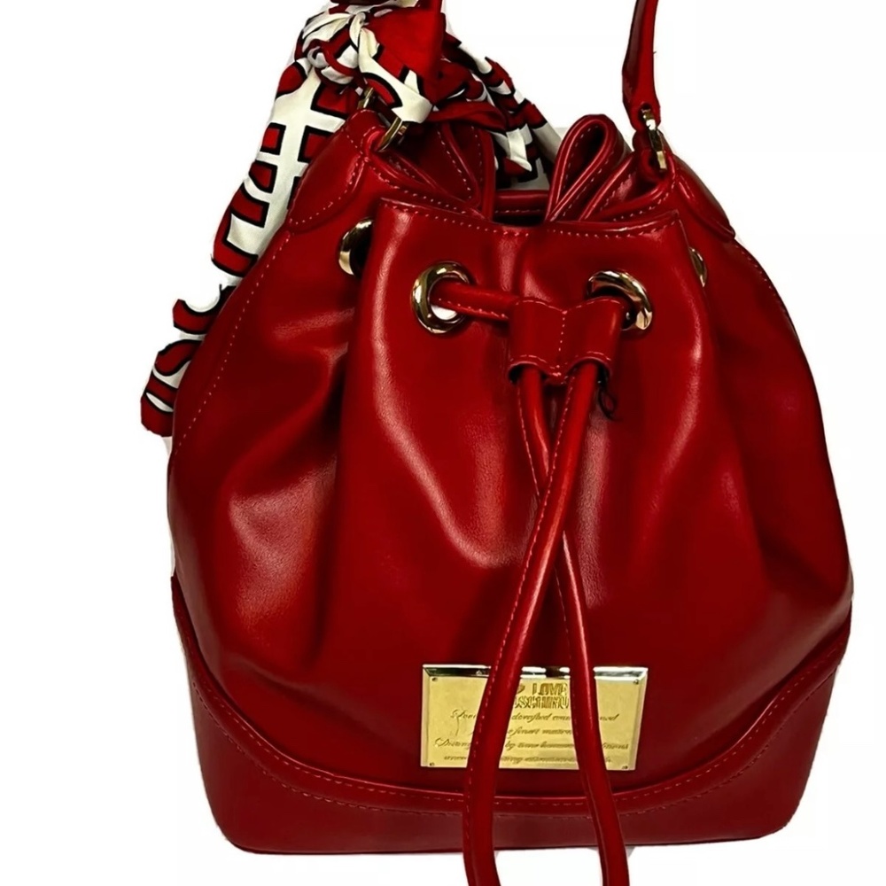 Love Moschino Bucket Bag w/logo Scarf